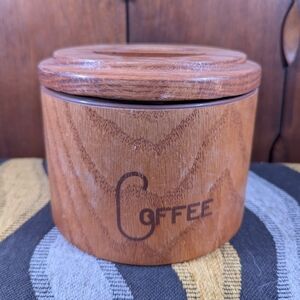 Vintage Cornwall Wood Finish Coffee Jar
